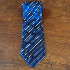 Classic Blue and Black Striped Silk Tie